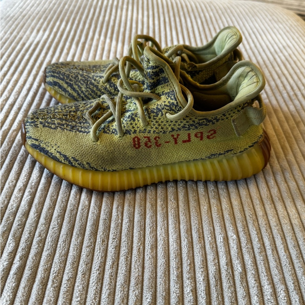 Size 5 - Semi Frozen Yellow adidas Yeezy Boost 350 V2 - used and loved